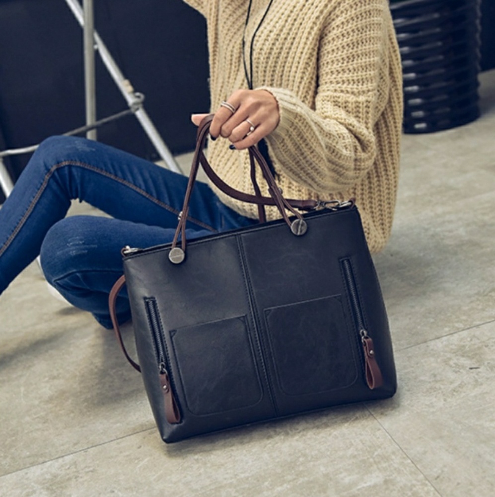 Black Vintage Style Tote